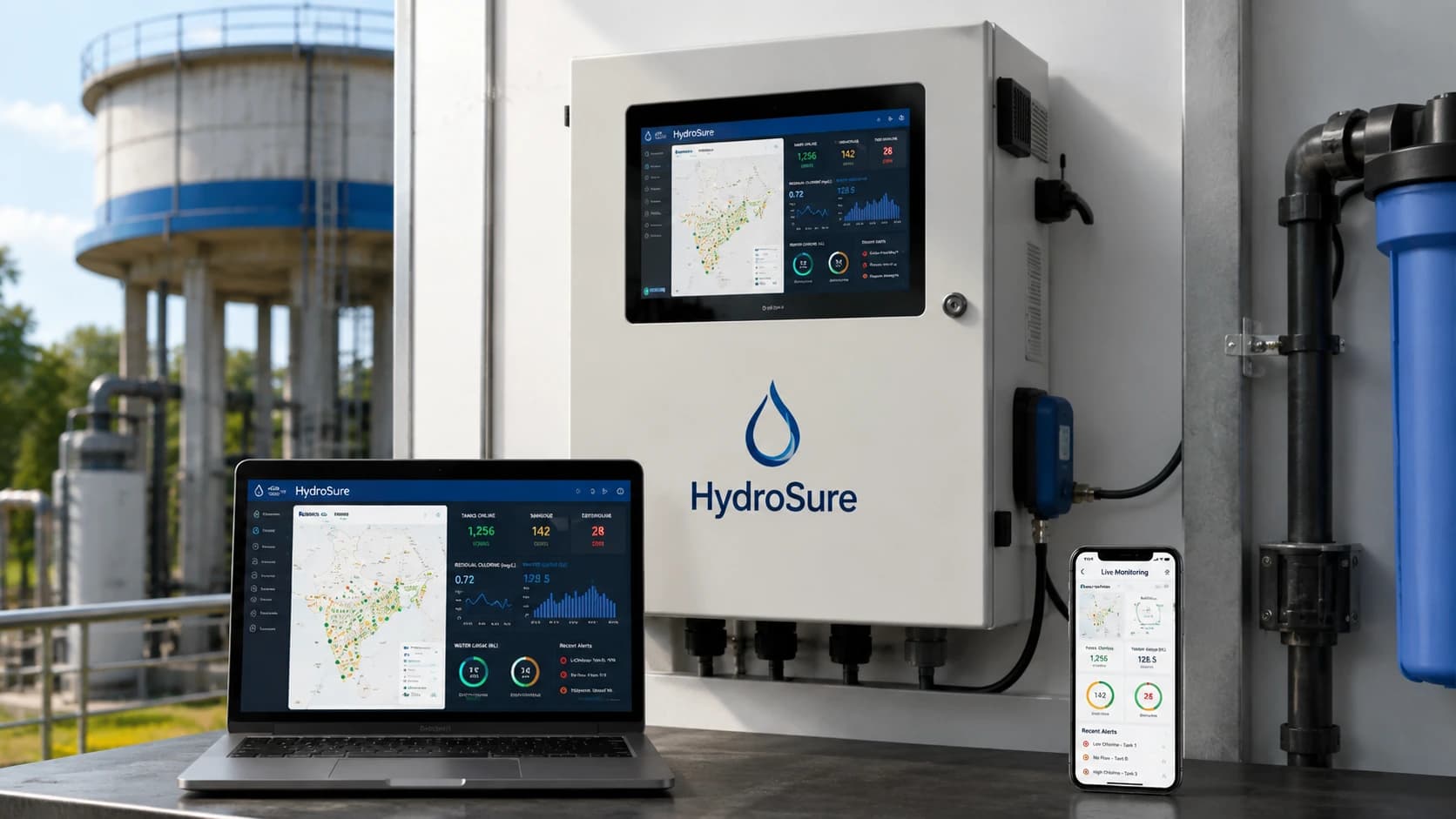 IoT water monitoring for public water supply - HYDROscope insight