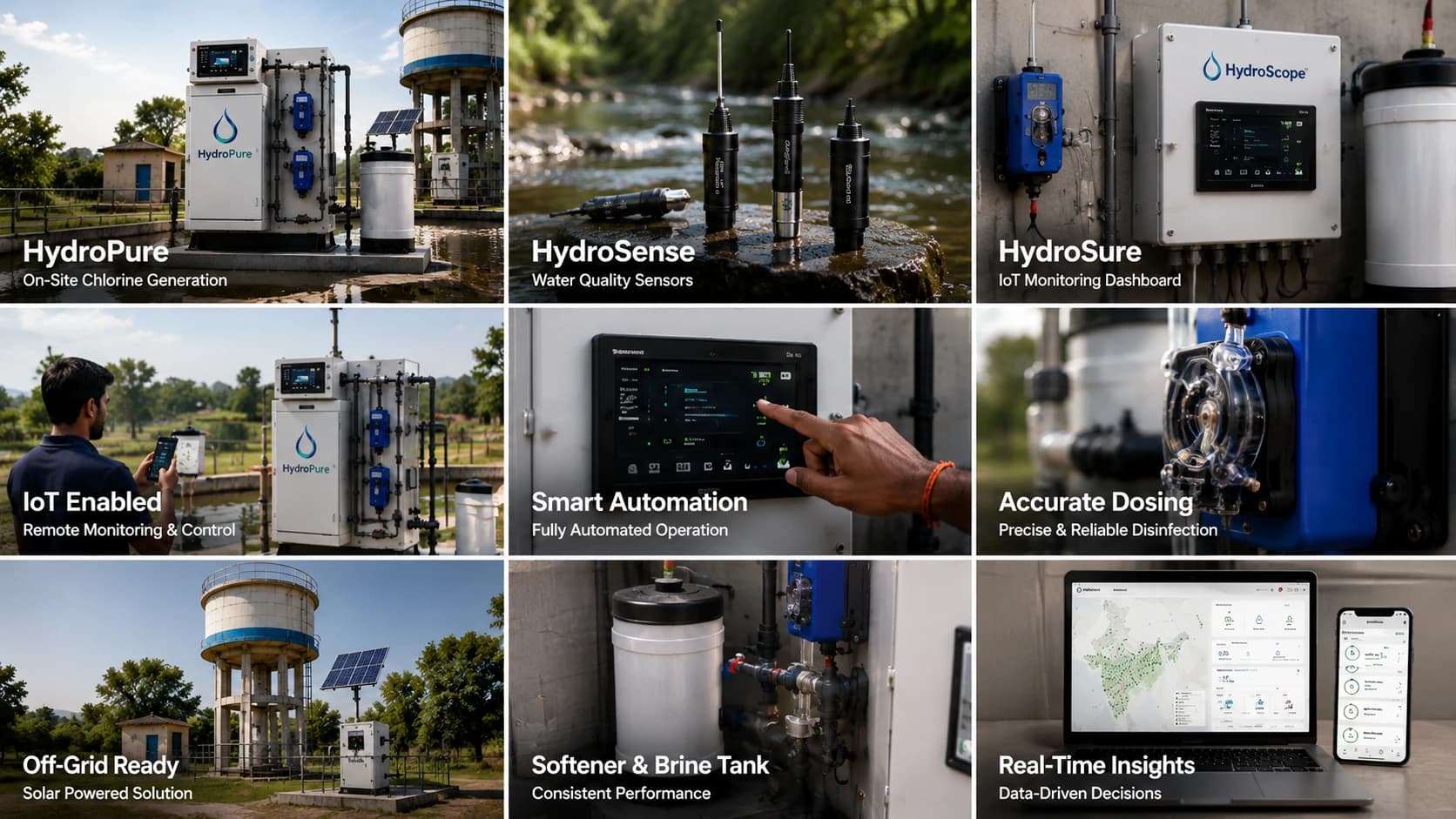 The HydroVerse ecosystem: pumps, sensors, chlorination and a cloud dashboard connected as one platform
